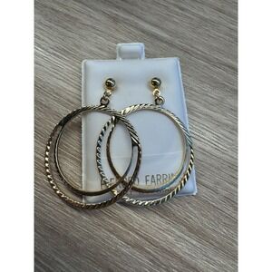 VTG 14k Goldfilled Double layer Dangle Hoop Earrings